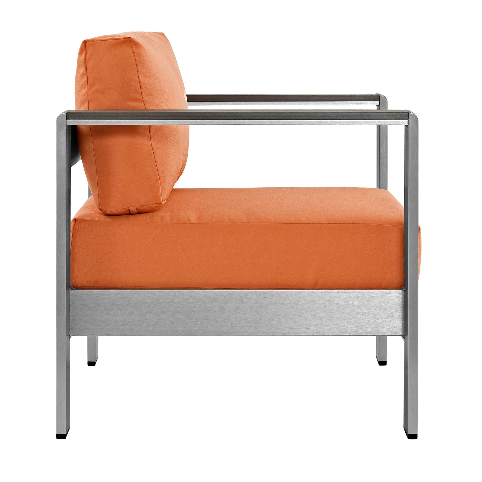 Shore 3 Piece Outdoor Patio Aluminum Sectional Sofa Set - Orange