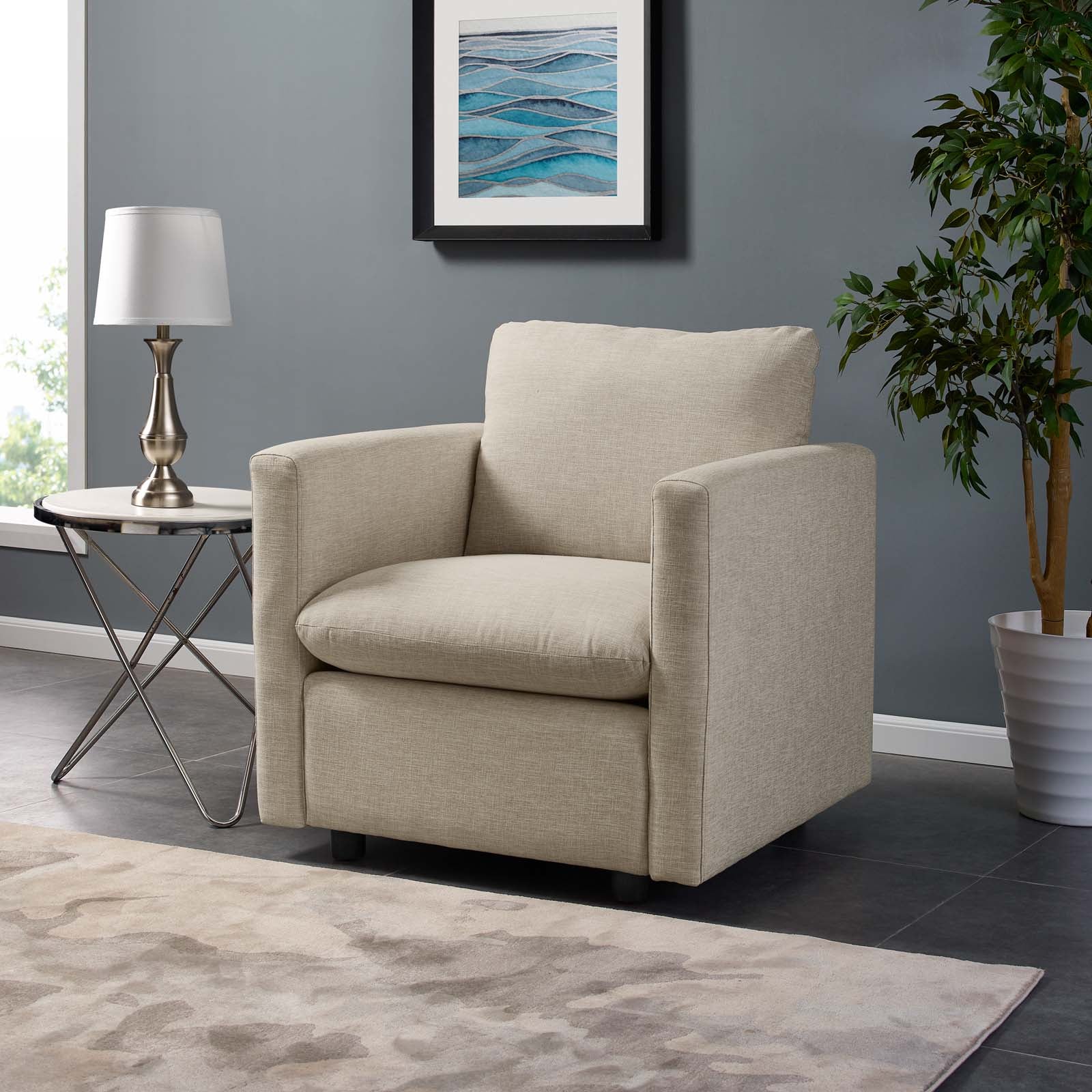Activate Upholstered Fabric Armchair - Beige
