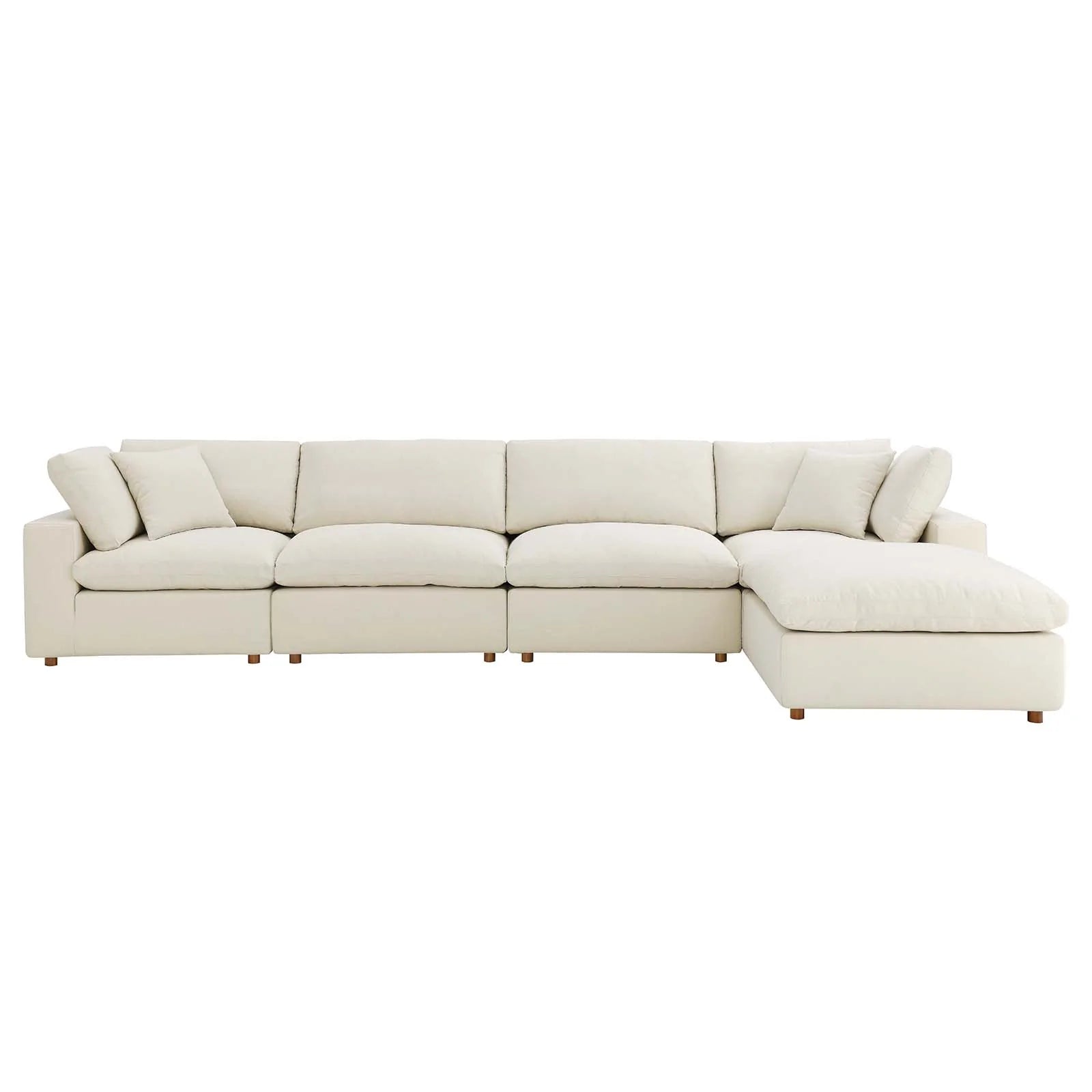 COZY COLLECTION PLUSH MODULAR 5 PIECE EXTENDED SECTIONAL