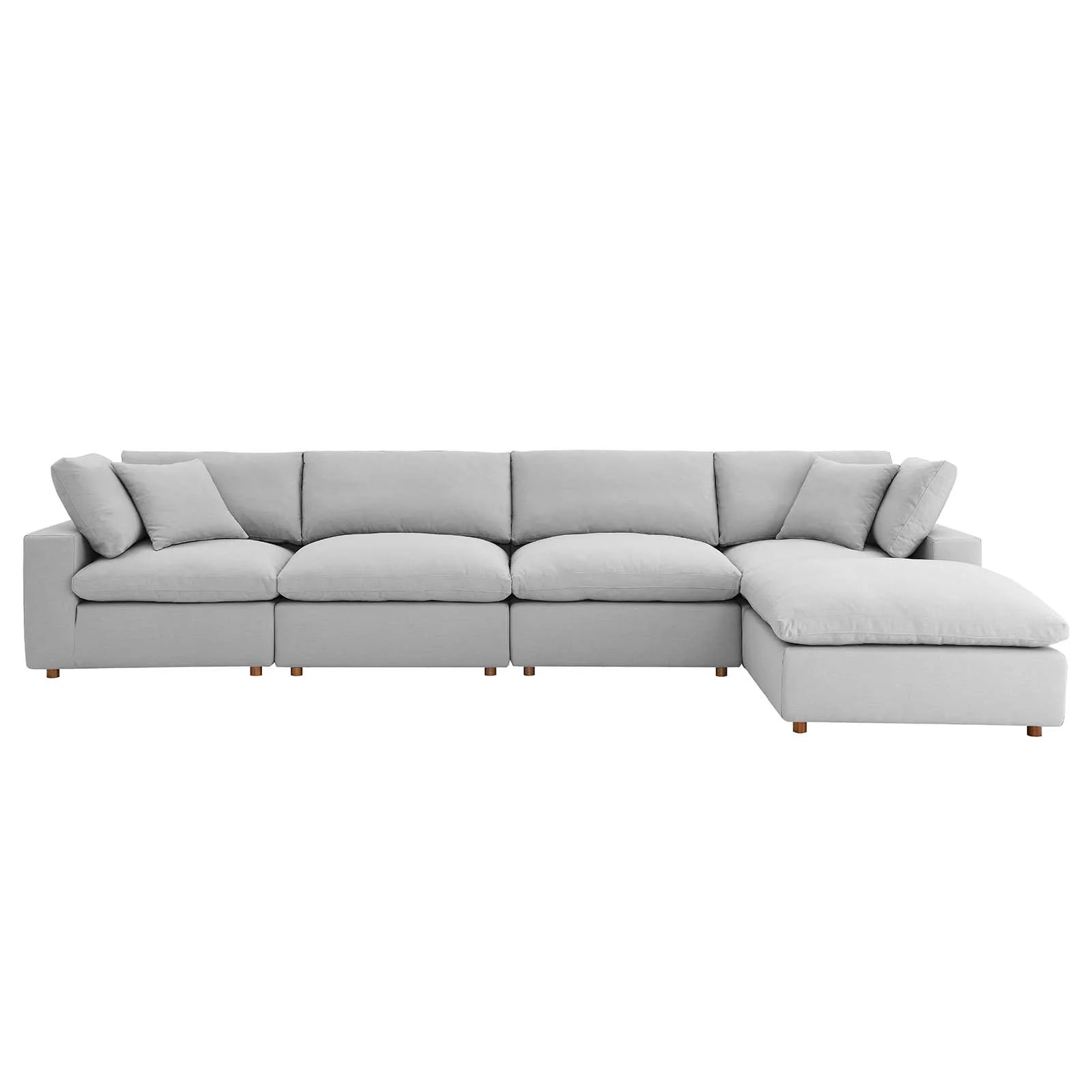 COZY COLLECTION PLUSH MODULAR 5 PIECE EXTENDED SECTIONAL