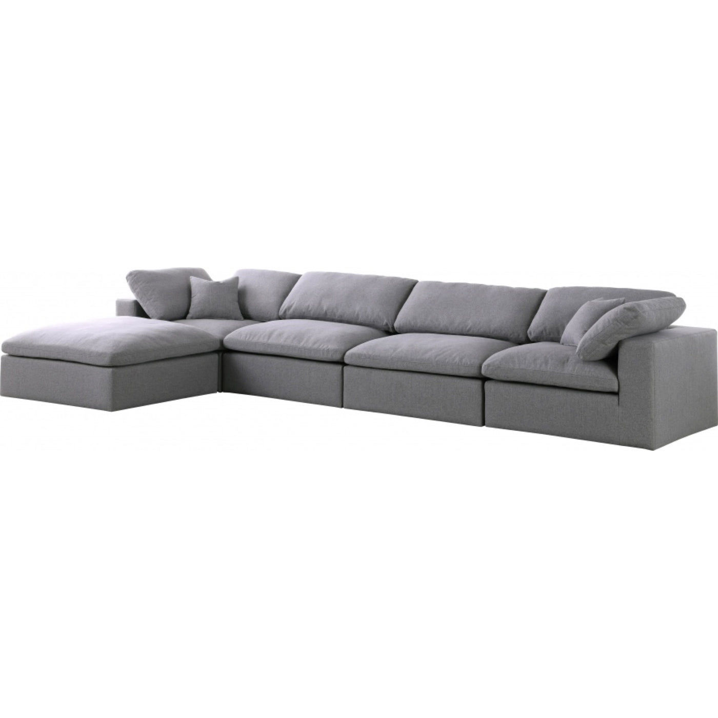 Sky Linen Deluxe Plush Modular 5 Piece Extended Sectional