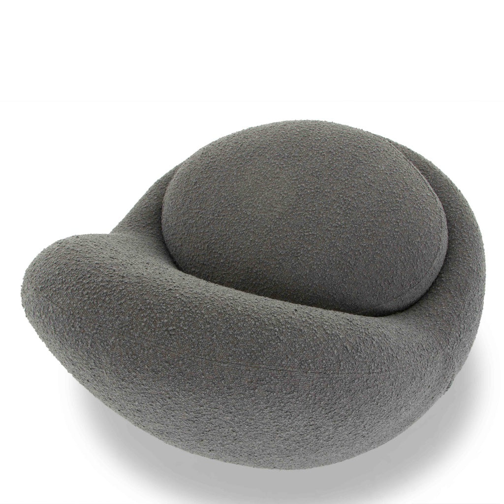 Lucas Swivel Chair - Charcoal Boucle