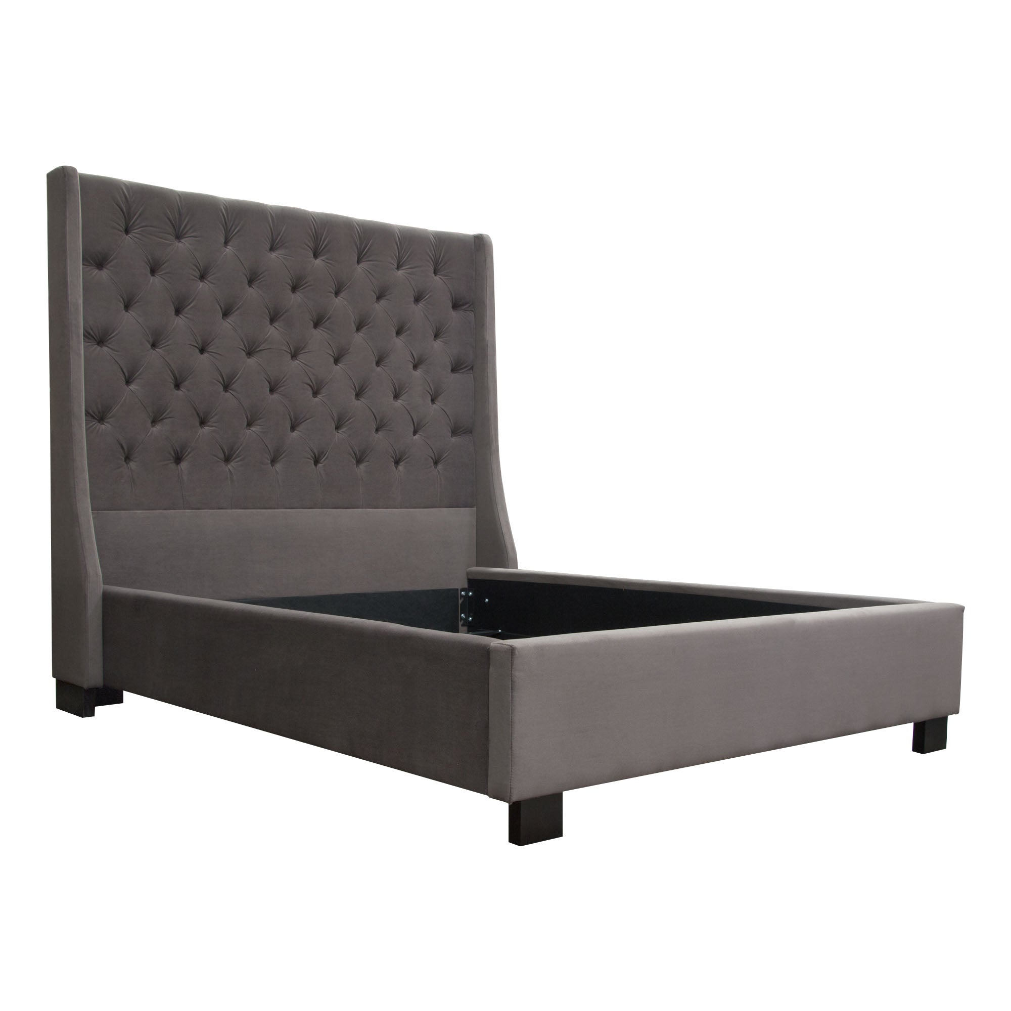 Park Avenue Bed - Smoke Grey Velvet