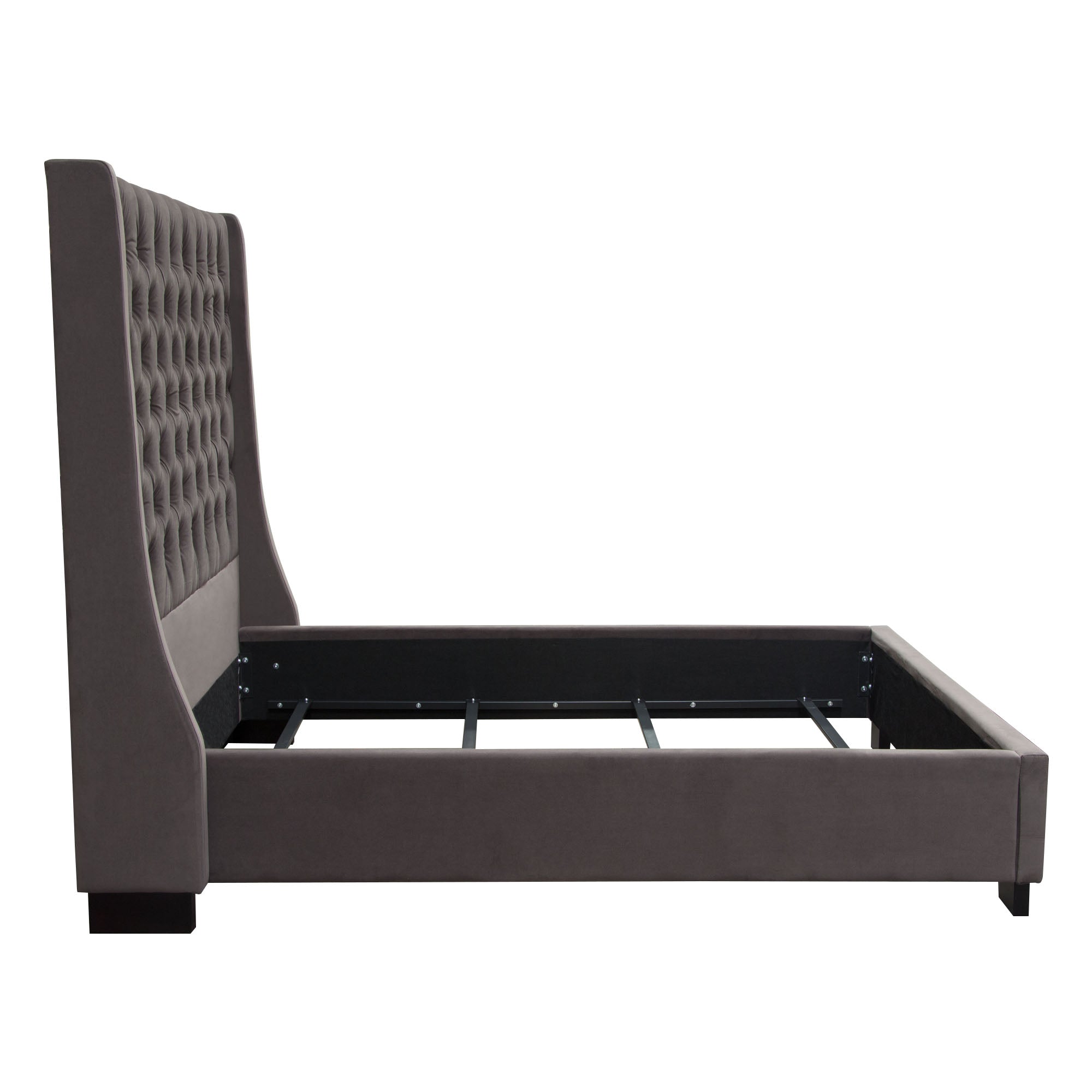 Park Avenue Bed - Smoke Grey Velvet