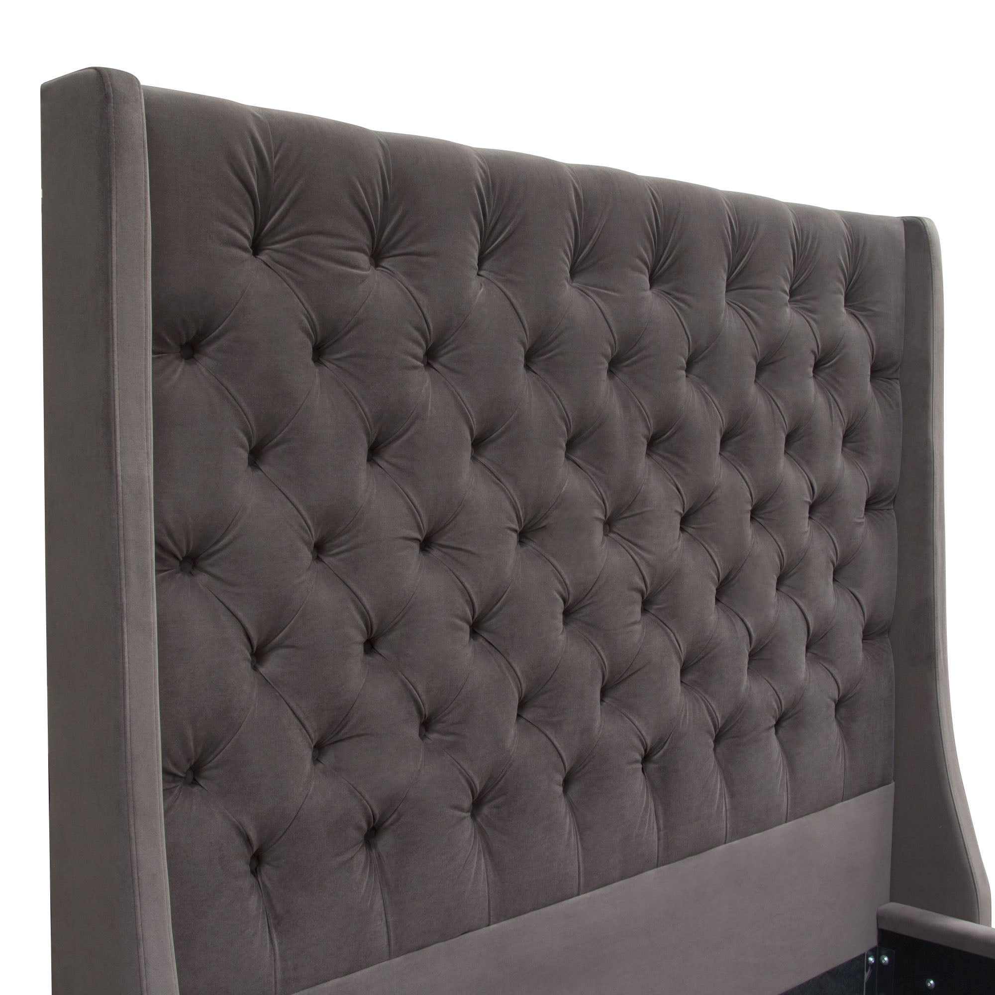 Park Avenue Bed - Smoke Grey Velvet