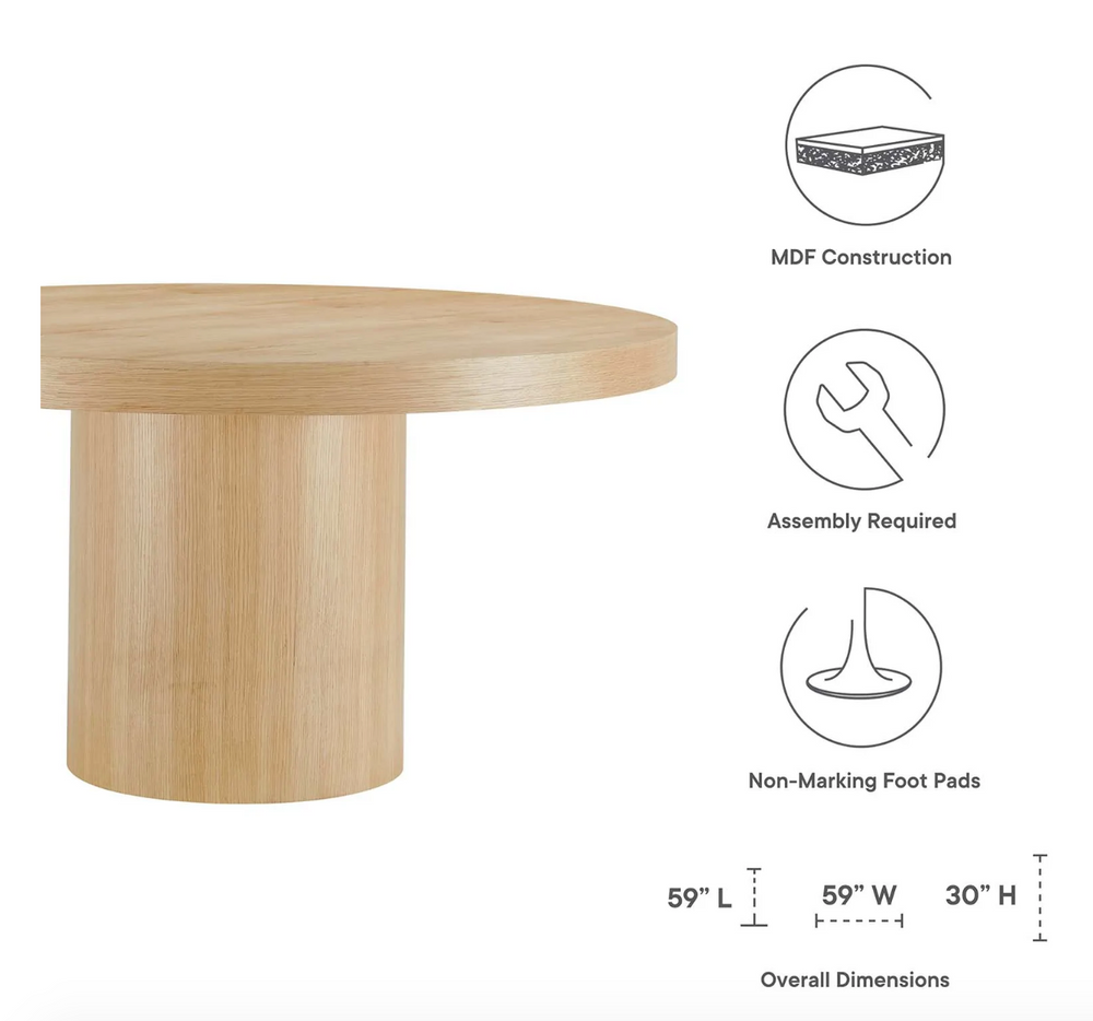 Gratify Round Dining Table - Oak