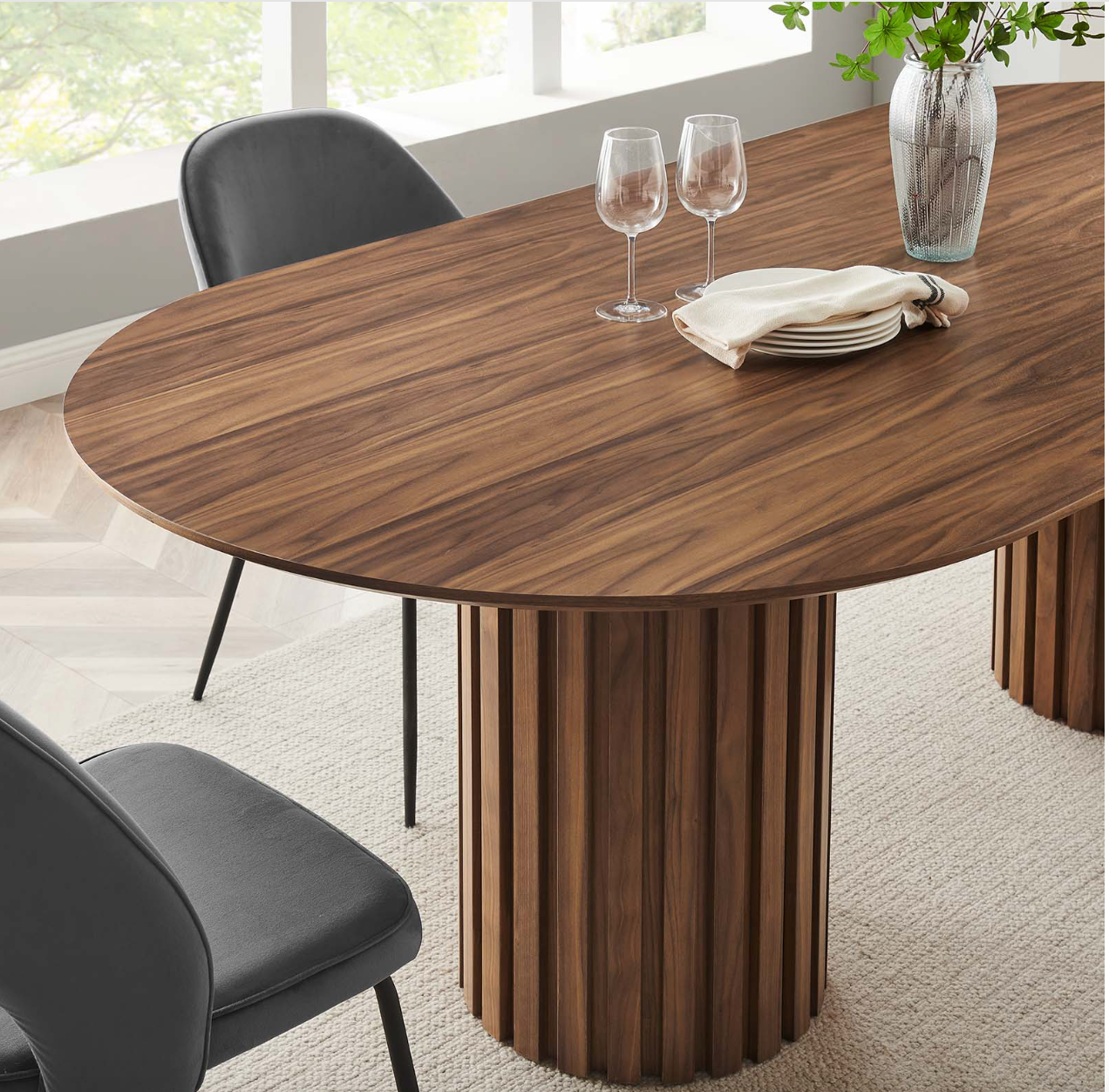 Senja Oval Dining Table - Walnut