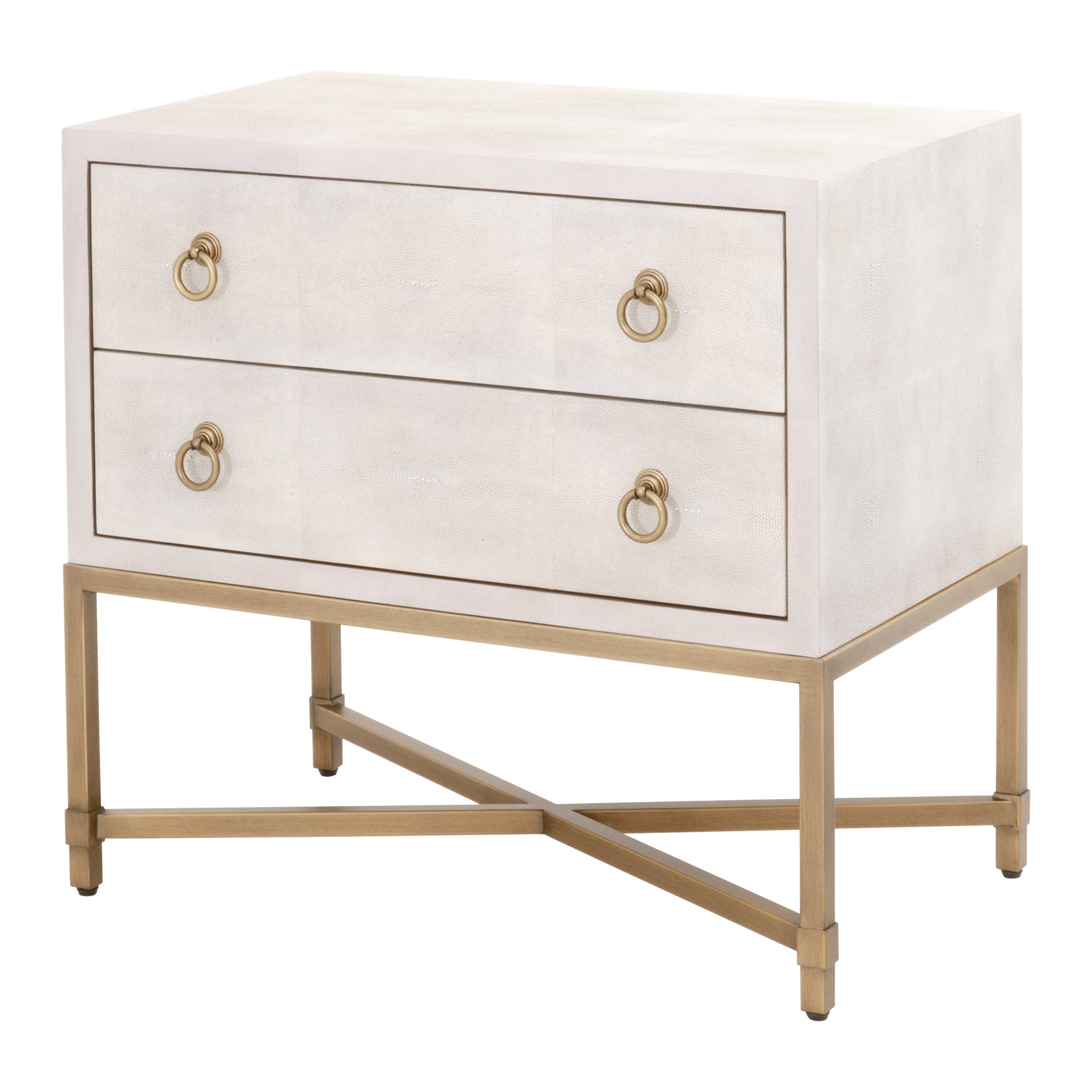 Strand Shagreen 2-Drawer Nightstand - White