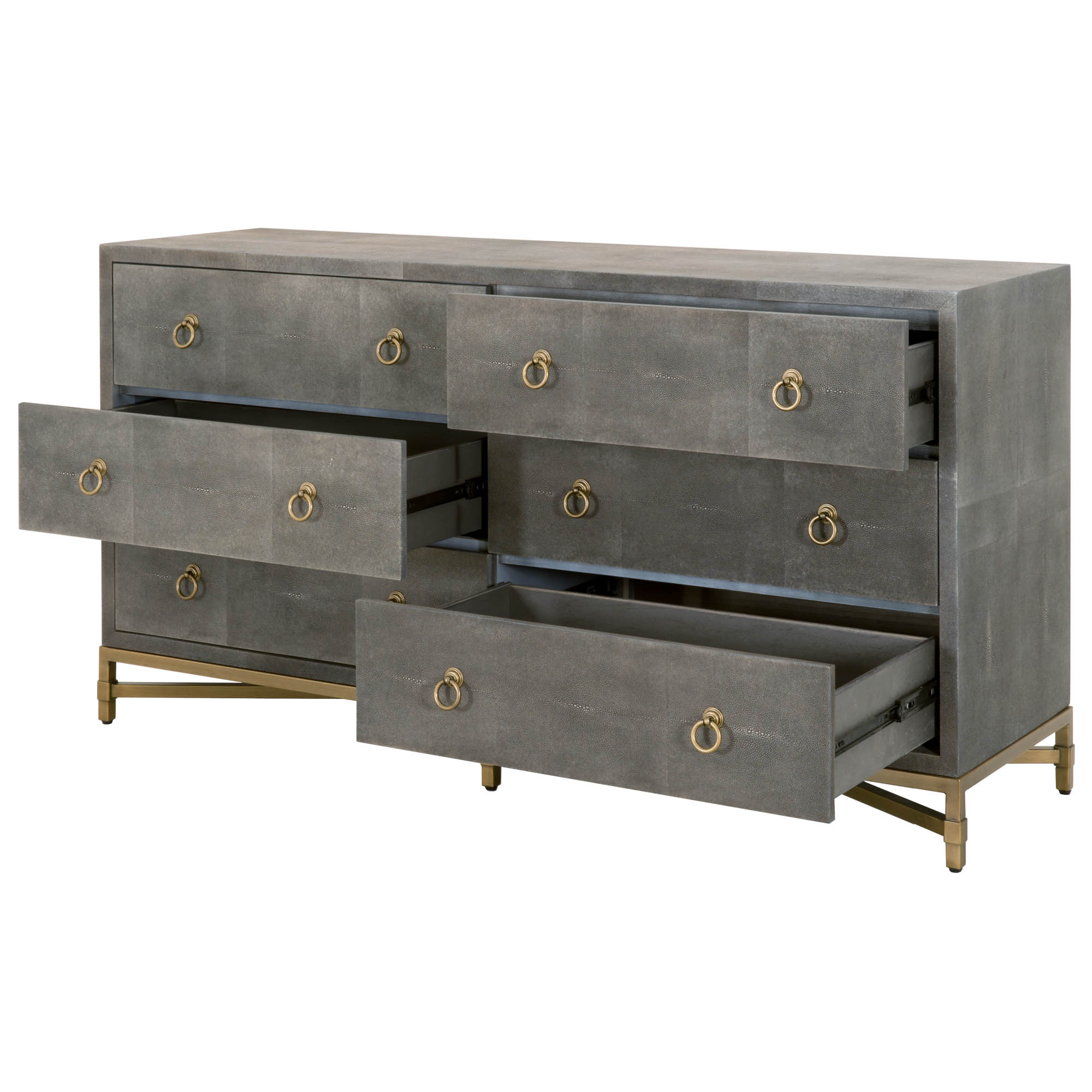 Strand Shagreen 6-Drawer Double Dresser - Gray