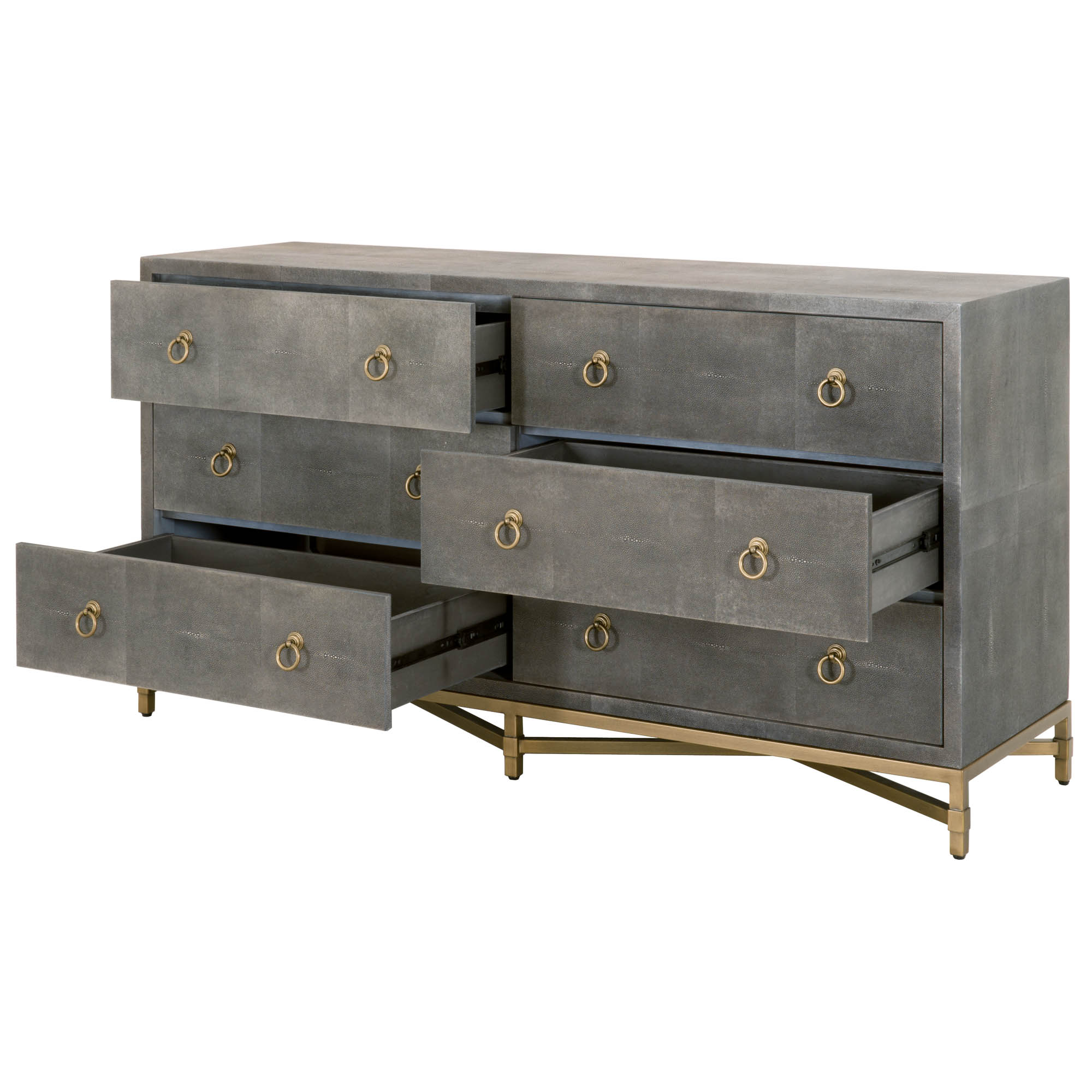 Strand Shagreen 6-Drawer Double Dresser - Gray