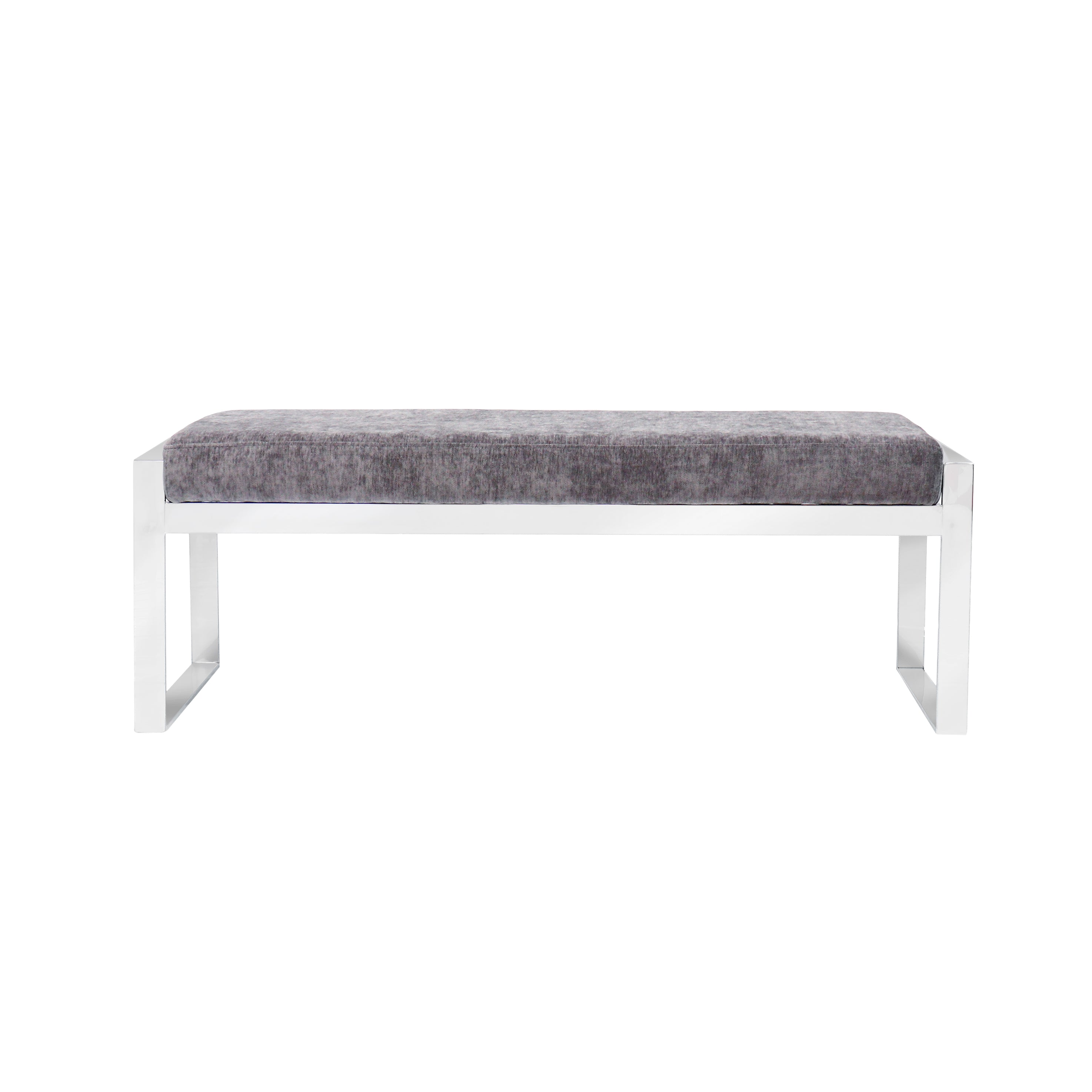 Luxe Bench - Grey Velvet