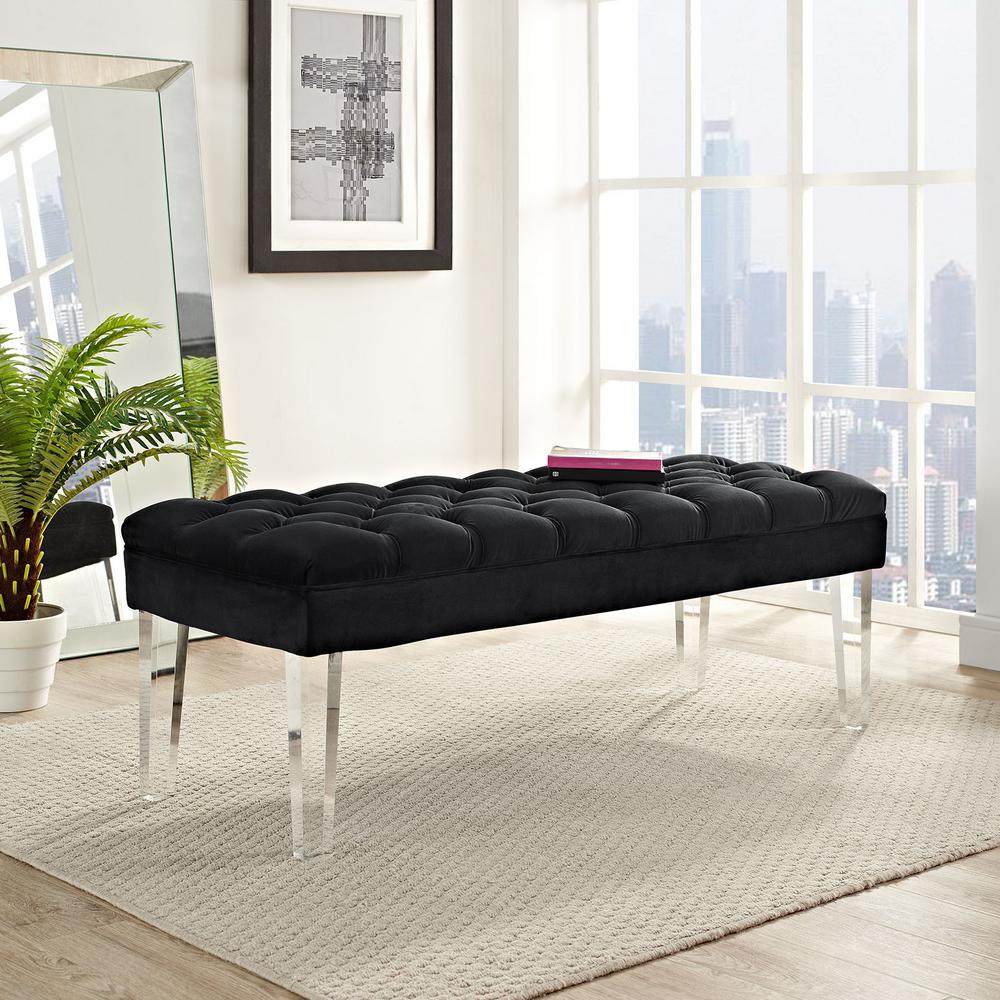 Valet Velvet Bench - Black