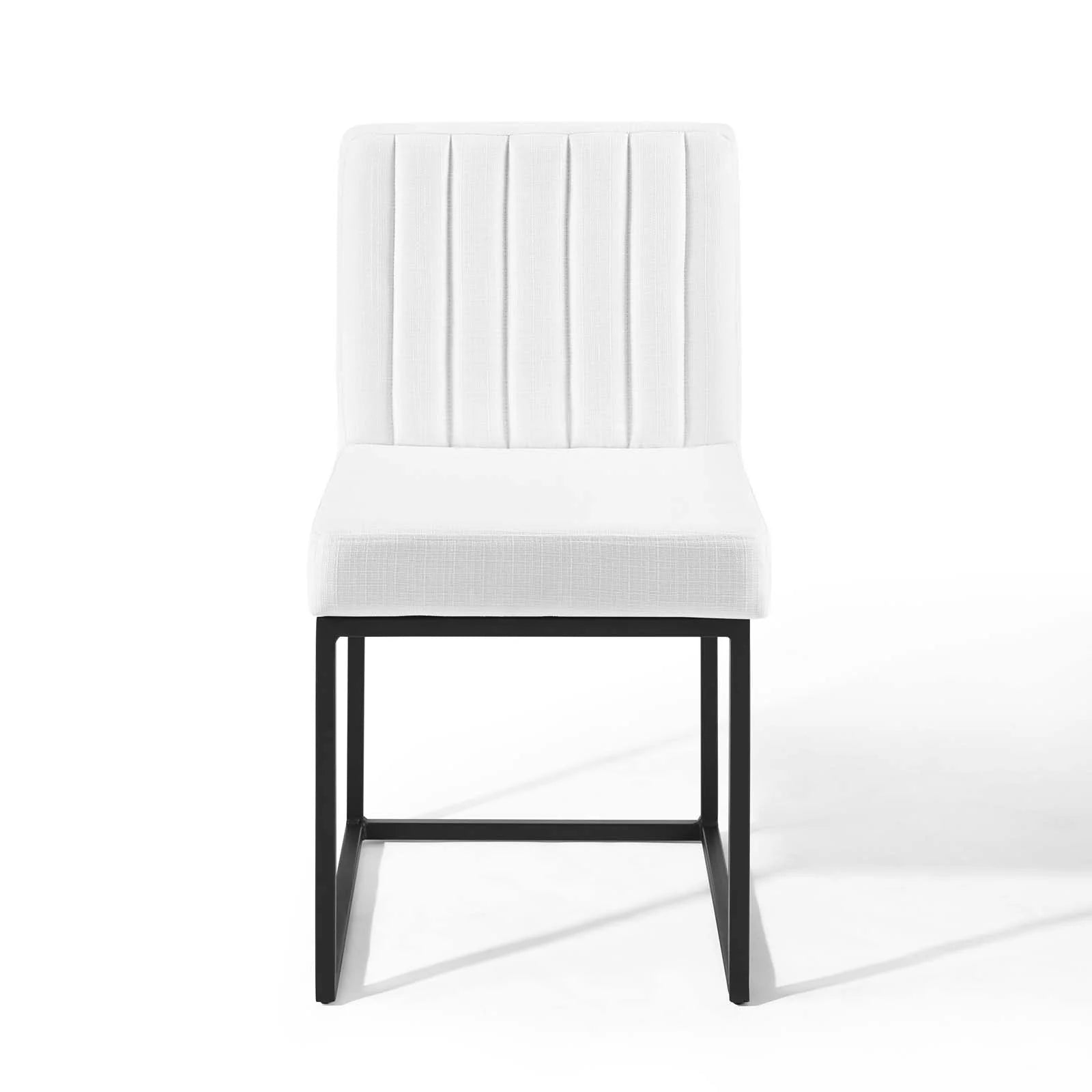 CARRIAGE FABRIC DINING CHAIR- WHITE