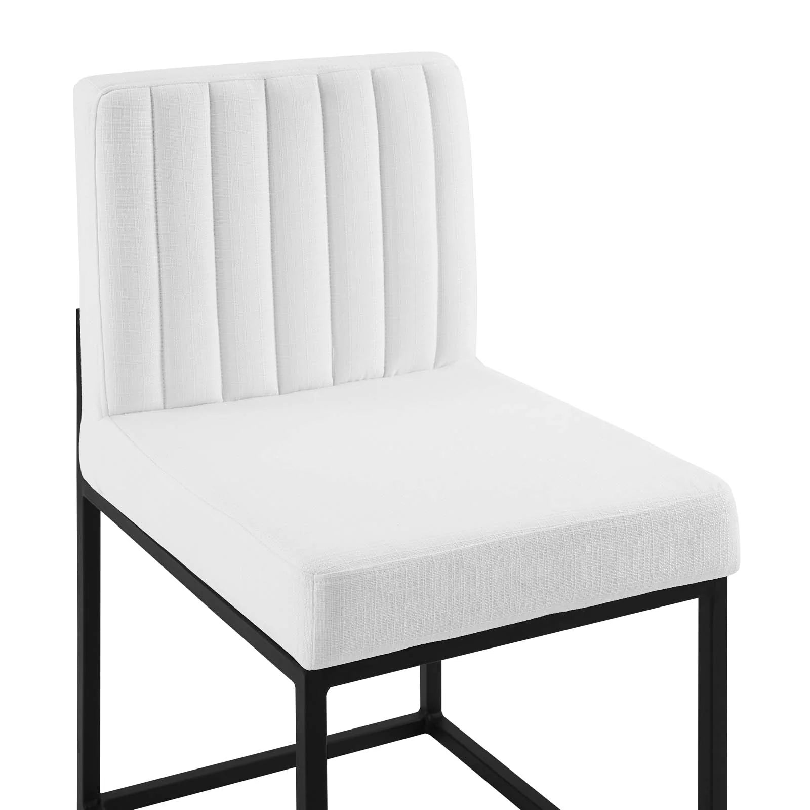 Carriage Fabric Dining Chair- White