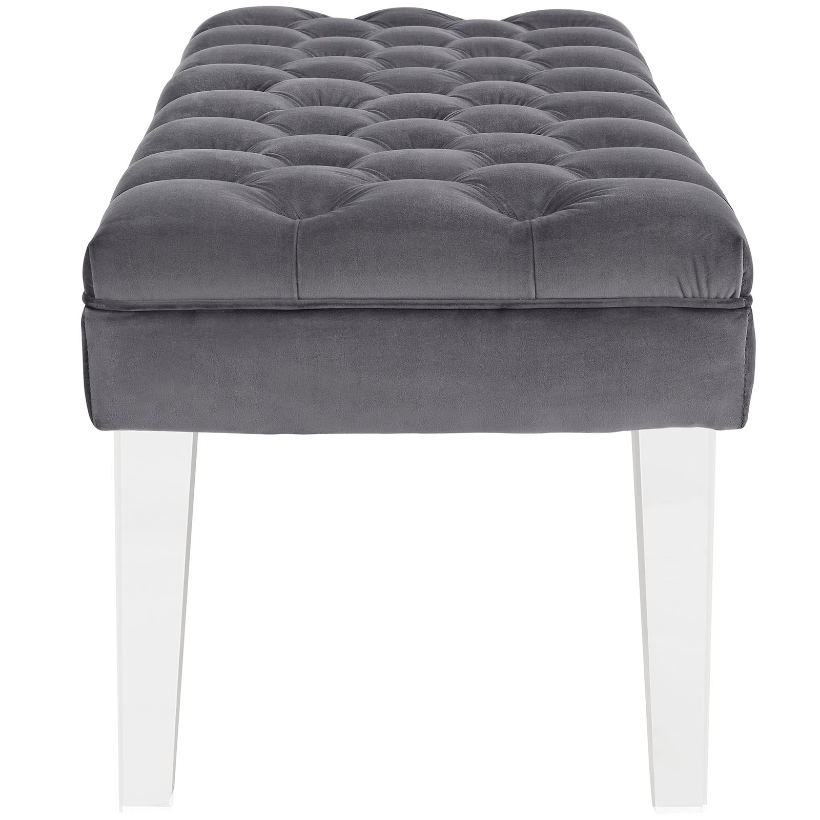 Valet Velvet Bench - Gray