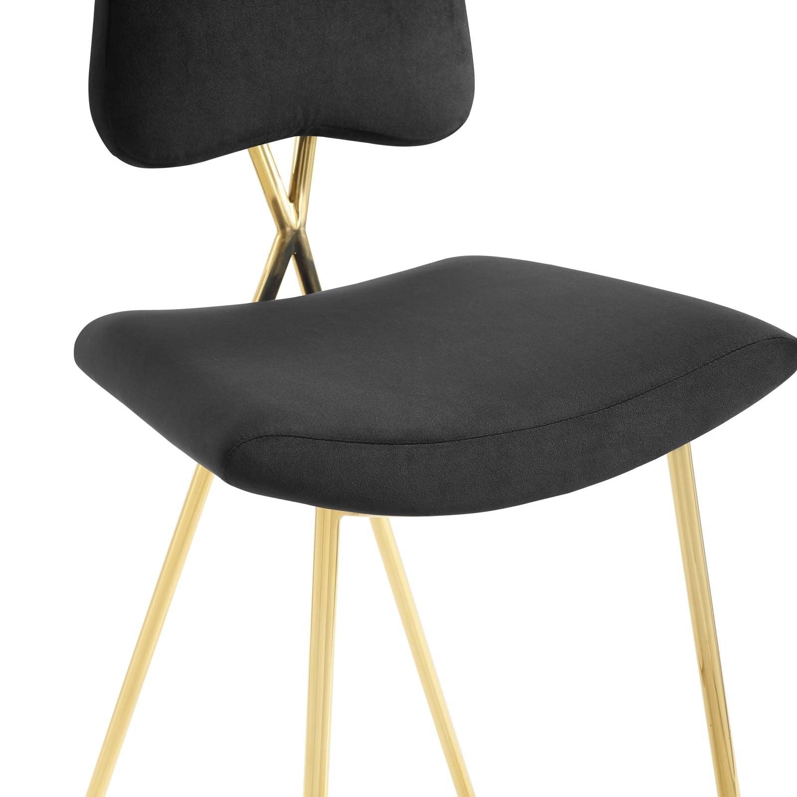 Ponder Velvet Bar Or Counter Stool - Black