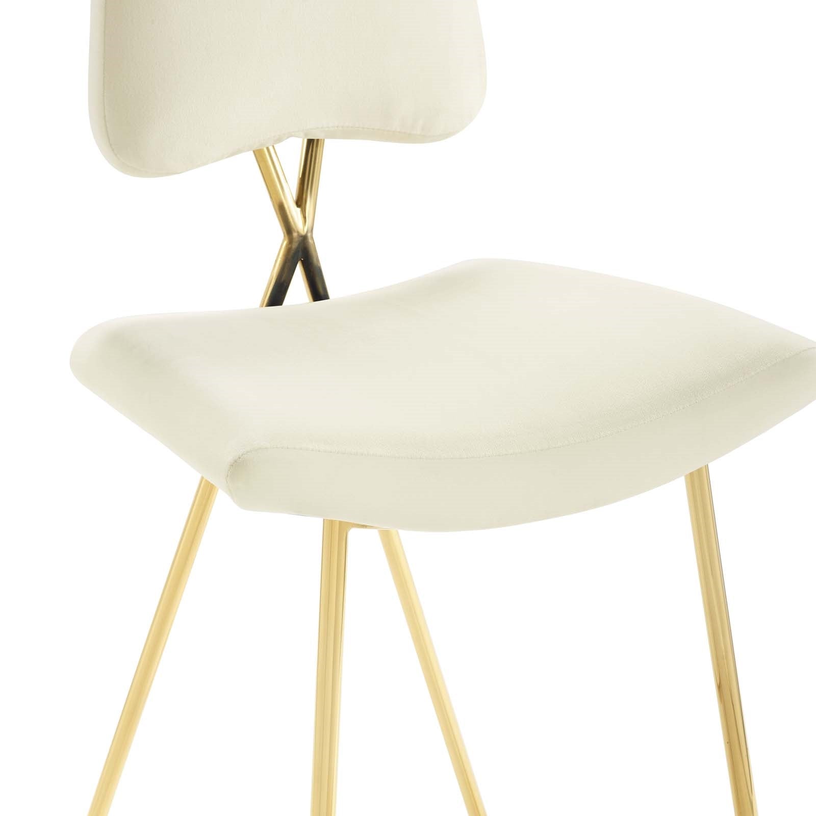 Ponder Velvet Bar Or Counter Stool - Ivory