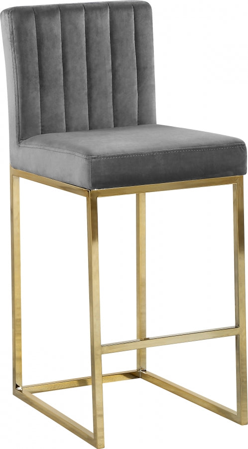 Giselle Velvet Counter Stool - Gold