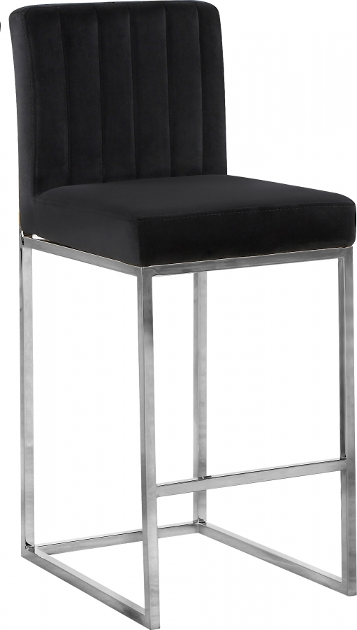 Giselle Velvet Counter Stool - Chrome