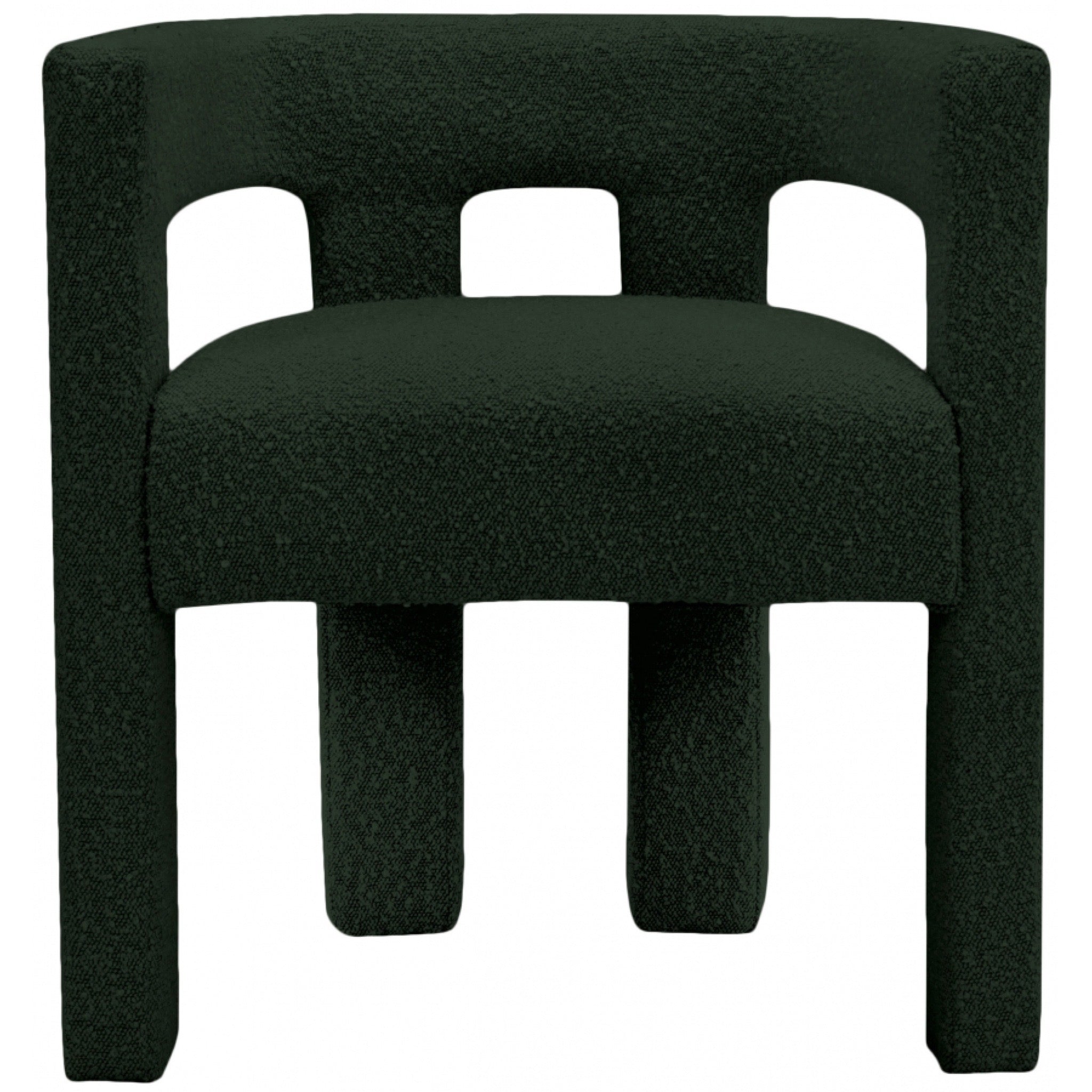 ATHENA BOUCLE FABRIC CHAIR - GREEN